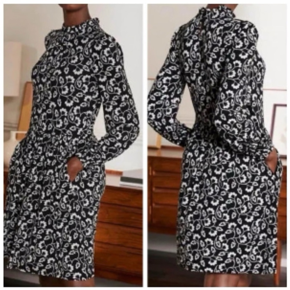Boden Clara Black & White Floral Dress
